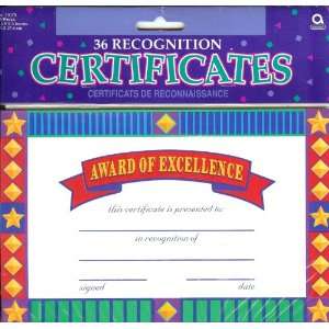  Award of Excellence Certificate 36 Count