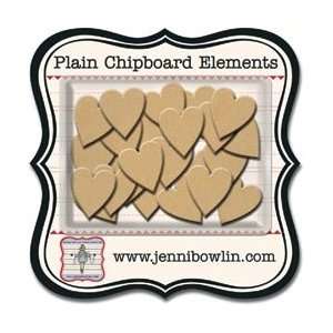  Jenni Bowlin Studio Plain Mini Chipboard Pieces Hearts; 3 