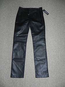 CLOTHES BY REVUE BLACK PLEATHER FRONT PANTS WOMENS SZ 6 NWT  
