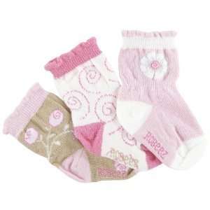  Robeez Organic Baby Infant Girls Pink Flower Socks, Size 0 