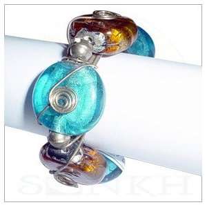  Blue Brown Designers Glass Napkin Ring, 4 Pcs Set, Great 