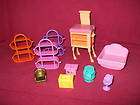 MIXED LOT 13 PIECES PRETEND PLAY DOLL HOUSE FURNITURE/S
