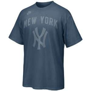   Yankees Navy Blue Cooperstown Discharged T shirt