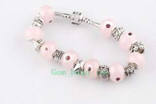 Glass Tibet Silver European Beads Charms Bracelets #35  
