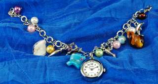 Dolphin+Colourful Beads Bracelet Women Jewellery Watch  