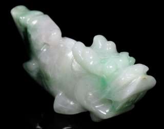 Dragon Head Fish Green White 2 Color Pendant 100% Natural Chinese Jade 