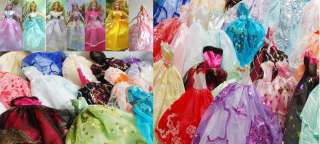 New Fashion 15 Items Barbie Dolls Dress/Clothes + Shoes + hangers