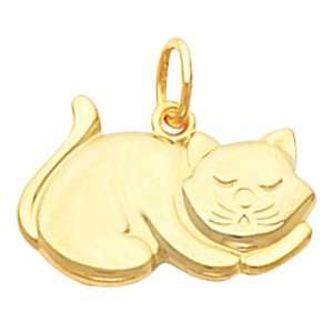  Clevereves 14K Yellow Gold 11X19 Cat Charm CleverEve 
