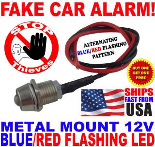   RED Alternating Flashing Dummy Fake Car Alarm Dash Mount LED Light MTL