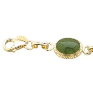   14kt Yellow Gold Jade Cabochon Fashion Bracelet Jewelry Days Jewelry