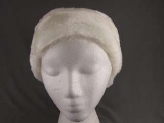 Cream Off White faux fur ear warmer muff head wrap hat headband  