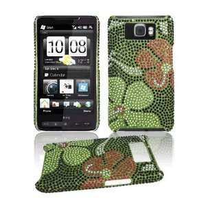  HTC HD2 Leo Green Daisy Full Diamond Bling Phone Protector 