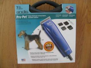 NEW Andis 21485 Pro Pet 7 Piece Heavy Duty Dog Clipper Grooming Kit 