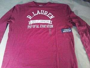Polo Ralph Lauren Red Long Sleeve T Shirt NWT Size L, XL, XXL 