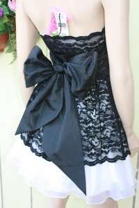 NWT BETSEY JOHNSON WOMENS BLACK LACE GEISHA BOW STRAPLESS COCKTAIL 