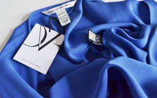   Reara Silk Dress 14 UK 18 NWT Draped Olympic Blue Seen on Nicky Hilton