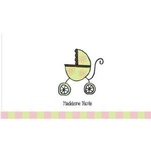  Baby Shower Stroller Thank You Card   Pink/Green Color 