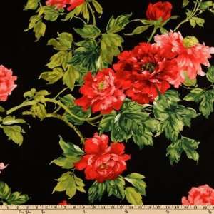  44 Wide Michael Miller China Garden Red/Black Fabric By 