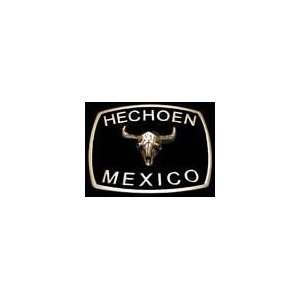  Hecho En Mexico Belt Buckle with Bull in Square Plate 