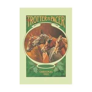  The Trotter and Pacer Christmas 1903 12x18 Giclee on 