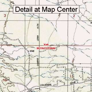  USGS Topographic Quadrangle Map   Vail, Arizona (Folded 