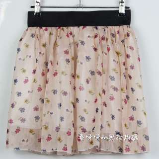   Retro Fresh Sweet Saika Pleated Chiffon Short Dress Mini skirts  