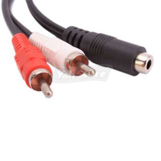 NEW 3.5mm FEMALE ADAPTER TO 2 RCA MALE audio cable F M  