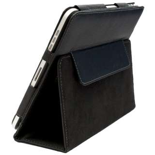 FAST SHIPPING DSI IPAD 1 FAUX BLACK LEATHER STAND CASE COVER COVER 