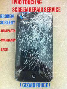 Ipod Touch 4G 4th Cracked Broken Screen Repair Service  