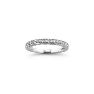  0.16 Ct Wedding Band in 18K White Gold 4.5 Jewelry