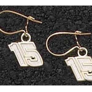  Michael Waltrip #15 Gold Plated Dangle Earrings Sports 