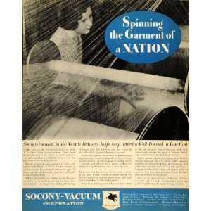   Vacuum Standard Oil Mobil Weaving   Original Print Ad