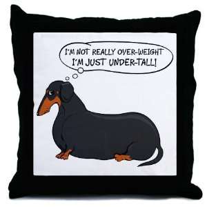  Undertall Weiner Dog BT Funny Throw Pillow by  