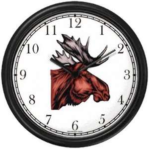  Moose Bull Head   Animal Wall Clock by WatchBuddy 