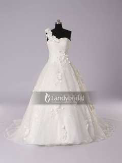 2011 Hot Selling A line One shoulder Wedding Dress Bridal Gown Size 