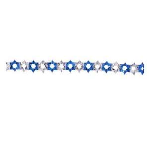  Alef Judaica D1153 Blue and Silver Foil Star Garland 