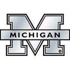 Michigan Wolverines Chrome Auto Emblem Decal Football University of