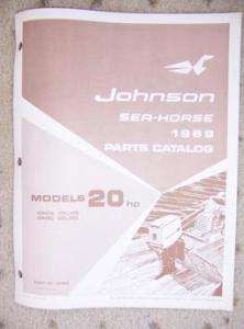1969 Johnson Sea Horse Outboard Parts Catalog 20 HP E  