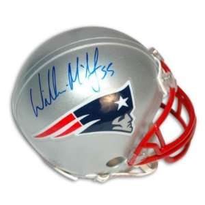  Willie McGinest Signed Patriots Mini Helmet Inscribed 55 