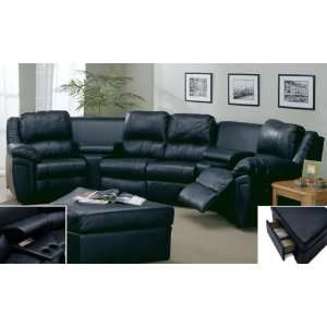    Sfera Leather Reclining Home Theater Sectional