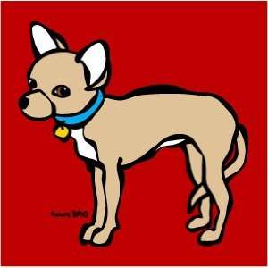  Little Chihuahua on Red by Marc Tetro. Giclee on Fine 