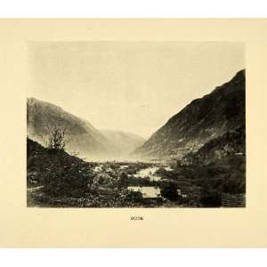  1904 Print Odda Hordaland Norway Valley Mountain Town 