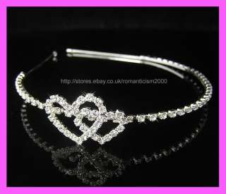Silver Wedding/Bridal crystal veil tiara headband CR160  