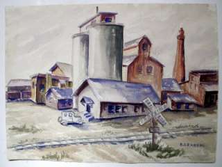1940 Barbara Hult Lekberg WPA Regionalist Industrial Factory Painting 