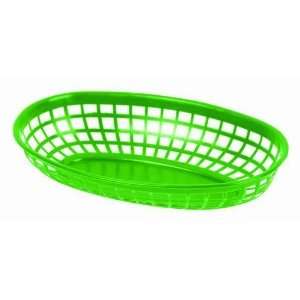 Oval Food Baskets, 9 3/8 Inch, Green, Case of 1 Dozen 