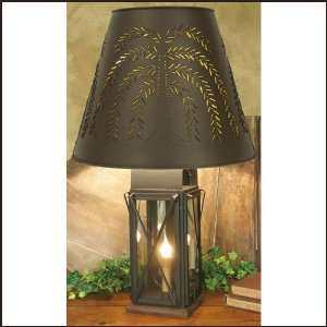  Large Milk House 4 Way Lamp with Punched Willow Shade 
