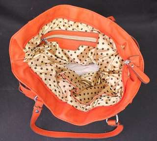 Authentic Melie Bianco Irina C1592 Orange Belted Tote Handbag Purse 