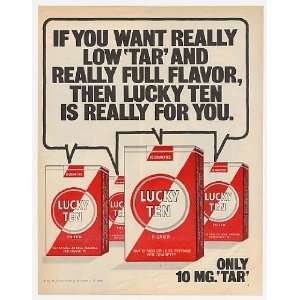  1972 Lucky Ten Cigarette Print Ad (4047)