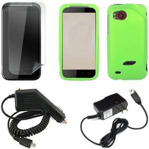 iFase Brand HTC Vigor ADR6425 Combo Rubber Neon Green Protective Case 