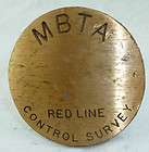 massachusetts mbta ma red line t subway survey brass marker